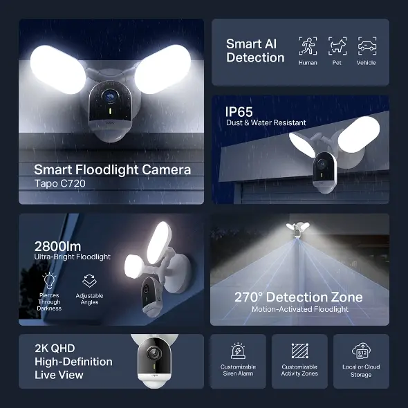 TP-Link Smart Floodlight WiFi Tapo C720(EU)