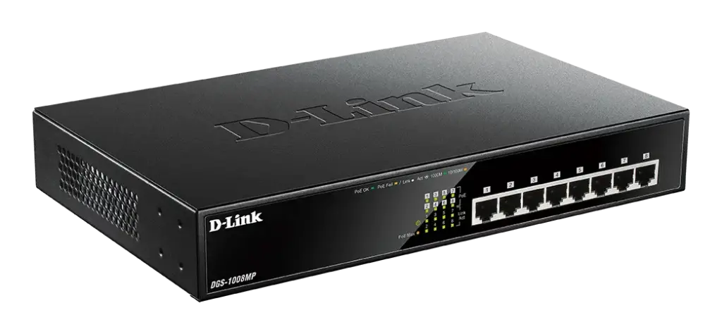 Dlink DGS‐1008MP 8-Port 10/100/1000 Mbps Unmanaged Switches