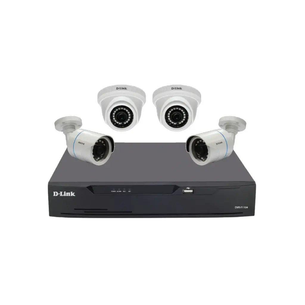 Dlink DCS-P4 - 4 camera + DVR installation kit