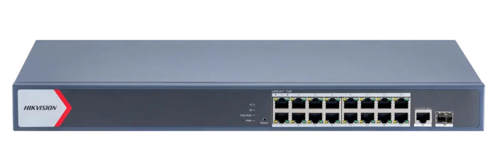 HIKVISION POE SWITCH 16 PORT Gigabyte + SFP - DS-3E1518P-EI/M