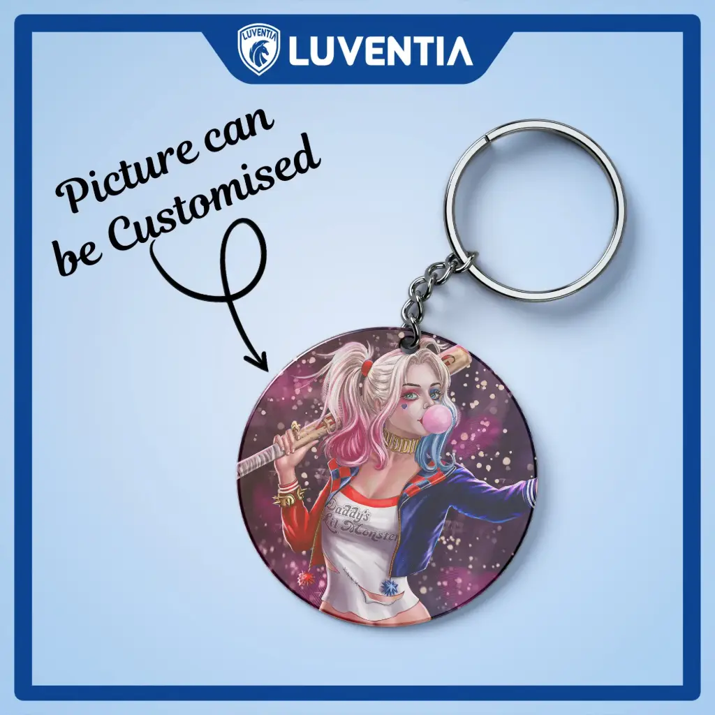 Keychain Superhero - Harley Queen - Bubble Gum