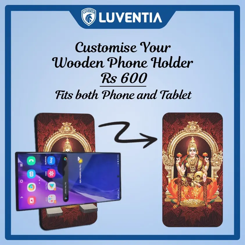 Phone Holder UV - Hindu- Lakshmi red background