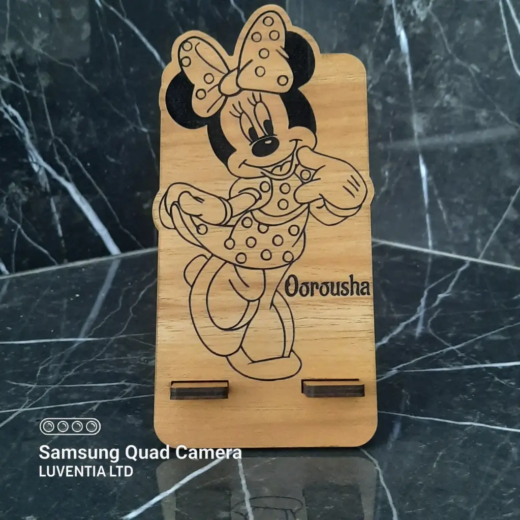 Phone Holder Engraving - Minnie Polka
