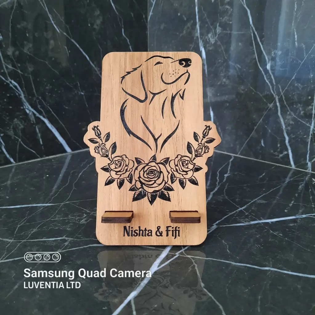Phone Holder Engraving - happy dog