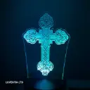 Christian Cross - Led Lamp - Engraving (15cm)