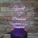 Round Plain with custom Text - Led Lamp - Engraving (15cm)