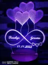 Heart Infinity - Led Lamp - Engraving (15cm)