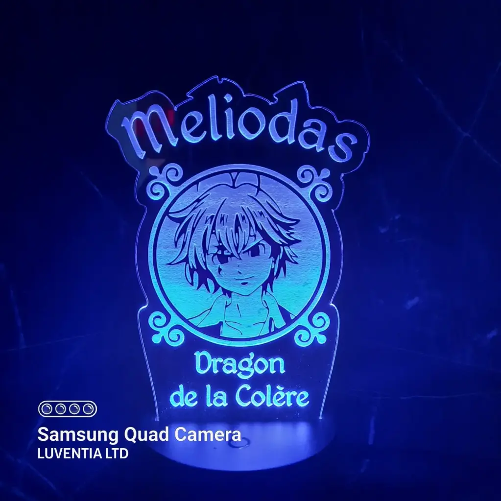 Meliodas Dragon de la Colere - Led Lamp - Engraving (15cm)
