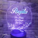 Round with dotted Border - Led Lamp - Engraving (18cm)