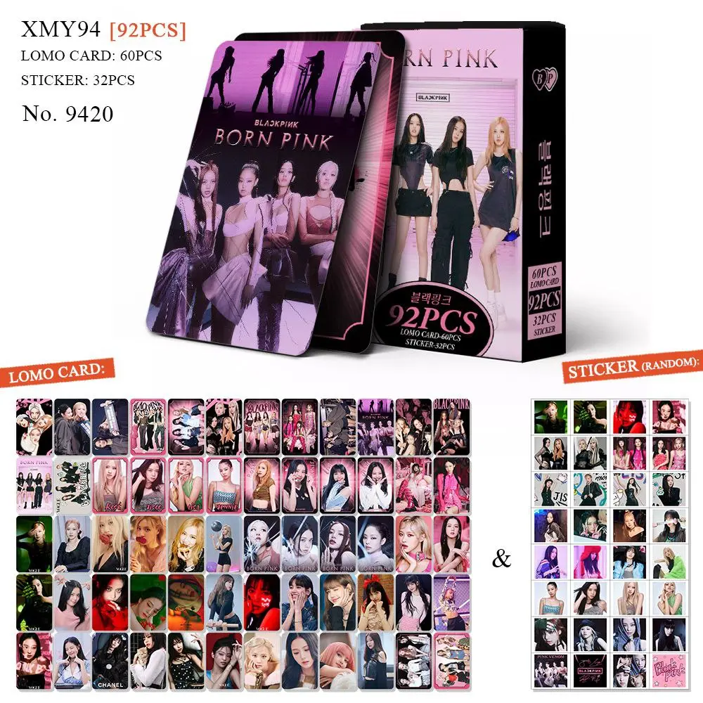 Blackpink - 60 Lomo + 32 Stickers set  