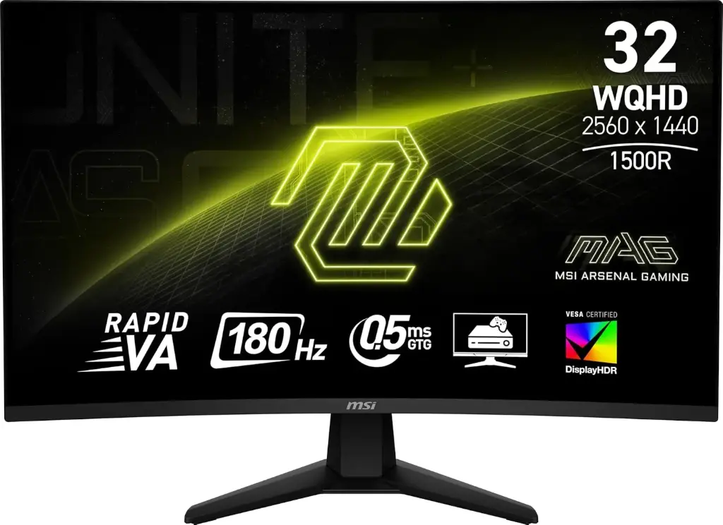 Monitor Curve Led MSI 32" WQHD, 1500R, 180Hz ,HDR400 (MAG 32CQ6F) 