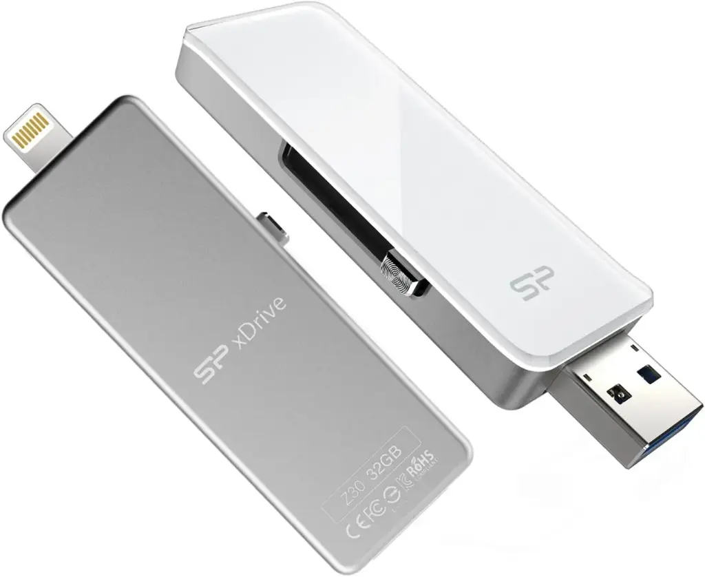 Pendrive OTG SP Z30 32Gb (USB 3.0 + Lightning) White 