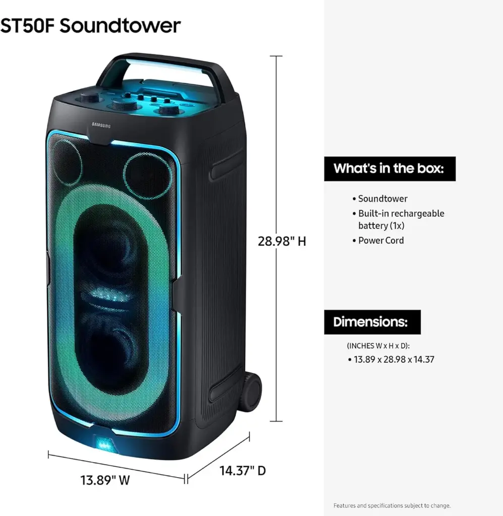 SAMSUNG ST50F Sound Tower 240w Party Speaker with Built-in Battery