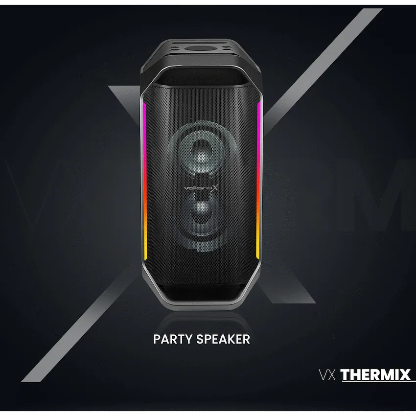 [3G-VolkanoX Thermix Series Party Speaker] VolkanoX Thermix Series Party Speaker Model: VKX-3907-D65-BK