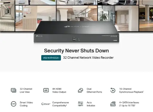 [CS- TP-NVR-VIGI-NVR4032H(UN)] TP-Link 32 Channel Network Video Recorder VIGI NVR4032(UN)