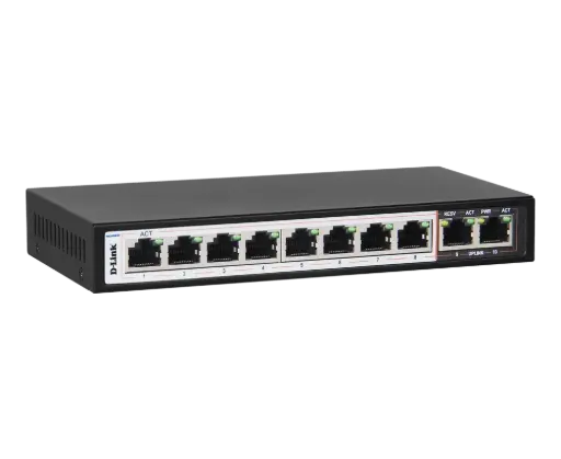 [LXLT-068962] Dlink DGS-F1010P- 10-Port 10/100/1000 Mbps  8 POE Unmanaged Switches