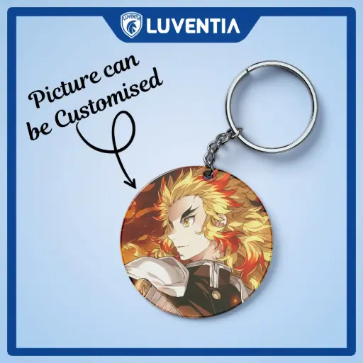 Keychain Anime - Demon Slayer Kyojuro closeup