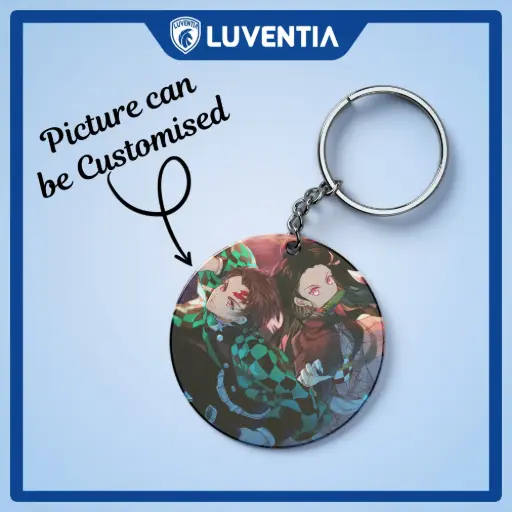 Keychain Anime - Demon Slayer Tanjiro+Nezuko red eye