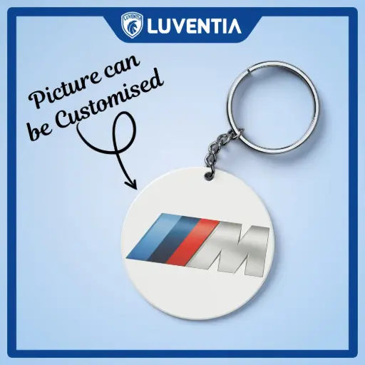 Keychain Car Logo - BMW M White