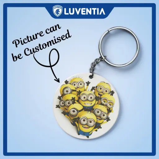 Keychain Cartoon - Minions Group HEART