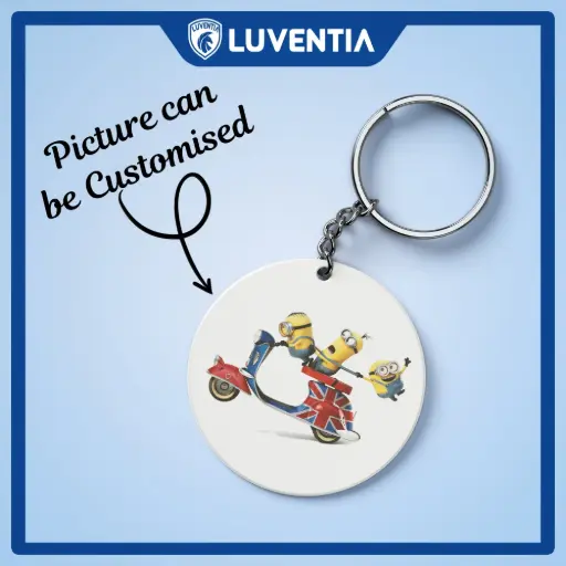 Keychain Cartoon - Minions UK Bike