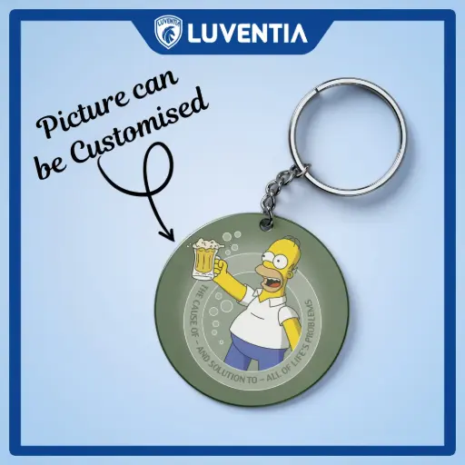 Keychain Cartoon -Simpsons Homer Beer