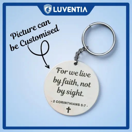 Keychain Christian - For we live by Faith