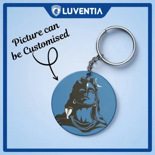 Keychain Hindu - Adi-yogi Shiva Blue