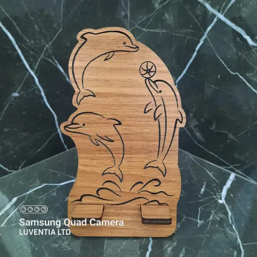 Phone Holder Engraving - Dolphines