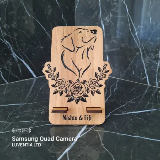 Phone Holder Engraving - happy dog