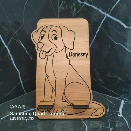 Phone Holder Engraving - Sitting Doggie