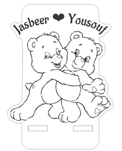 Phone Holder Engraving - Bear Hug
