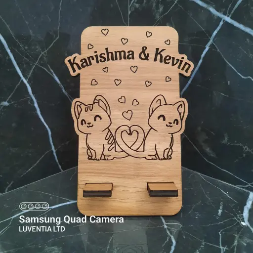 Phone Holder Engraving - Love cats