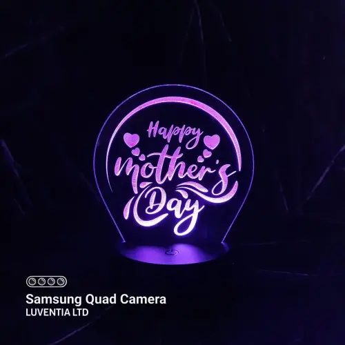 Happy Mother's Day 3 - Led Lamp - Engraving (15cm)