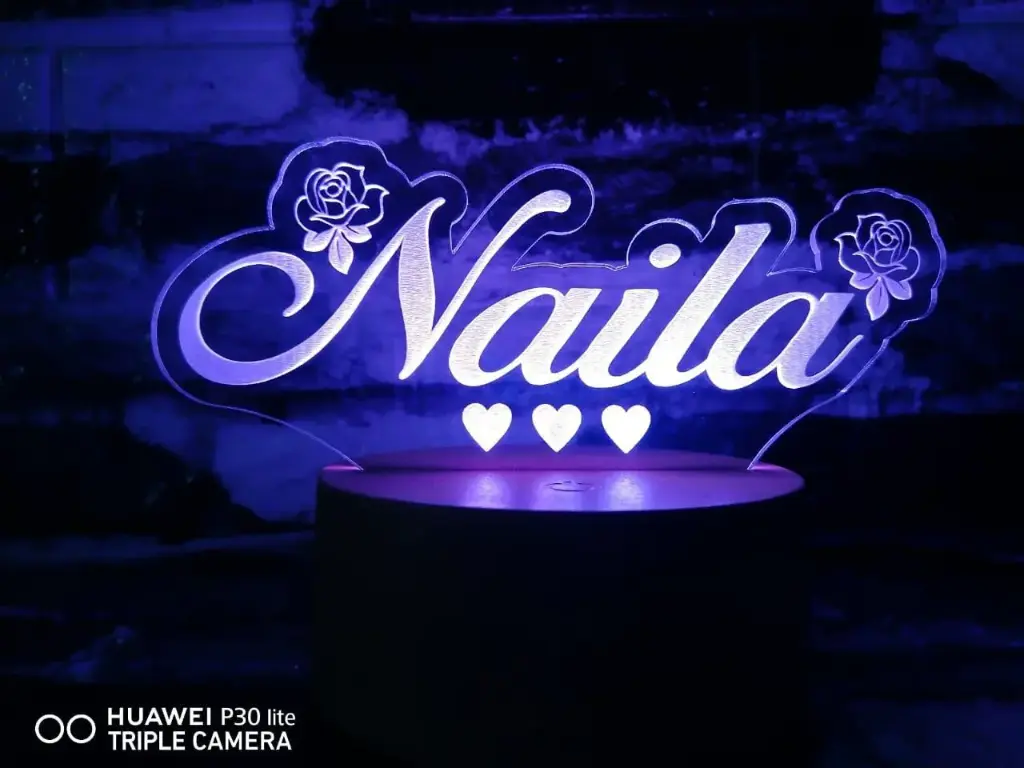 Mini Names (15cm) - Led Lamp - Engraving | Luventia.mu