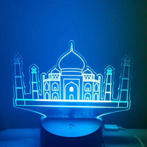 Taj Mahal - Led Lamp - Engraving (18cm)